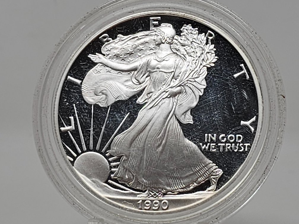 1990-P American Silver Eagle Proof w/ Capsule 