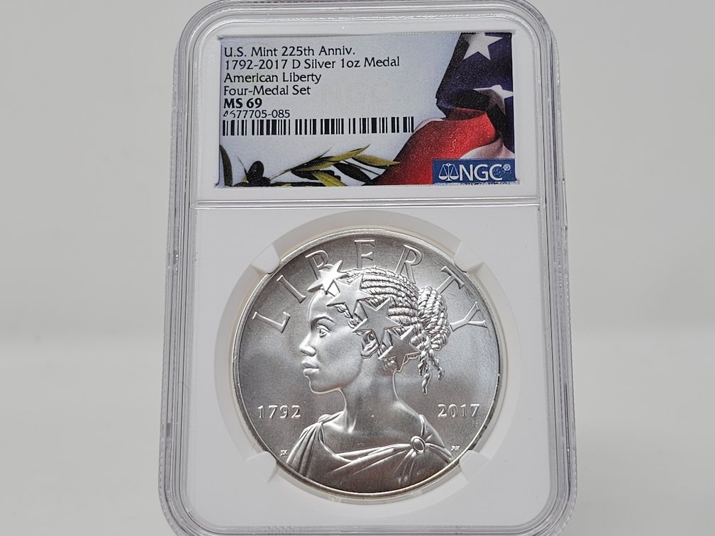 2017-D 225th Anniversary Liberty Silver Medal - NGC MS69