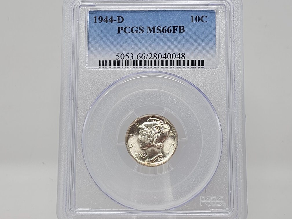 1944-D Silver Mercury Dime - PCGS MS66FB - Full Band