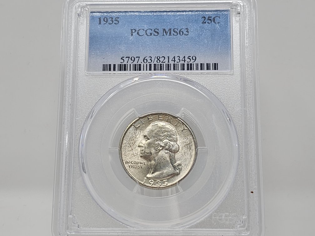 1935 Washington Silver Quarter - PCGS MS63