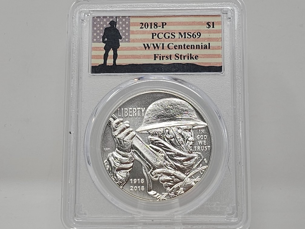 2018-P World War One Centennial Silver Dollar - First Strike  - PCGS 