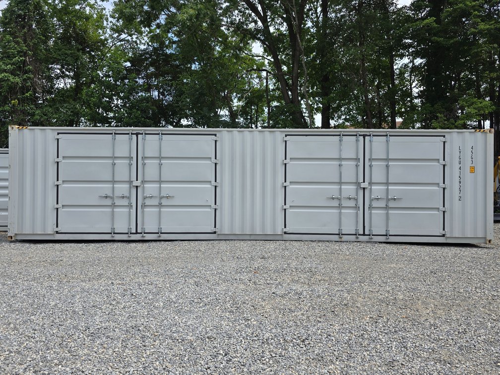 40' High Cube (9' 6" Tall) Cargo Container w/ 2 Sets of Double Side Doors