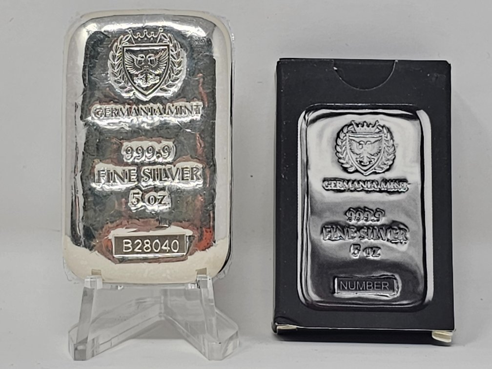 Germania Mint 5 Oz Hand-Poured 5 Oz Bar - Serial # B28040 - Sealed w/ Box