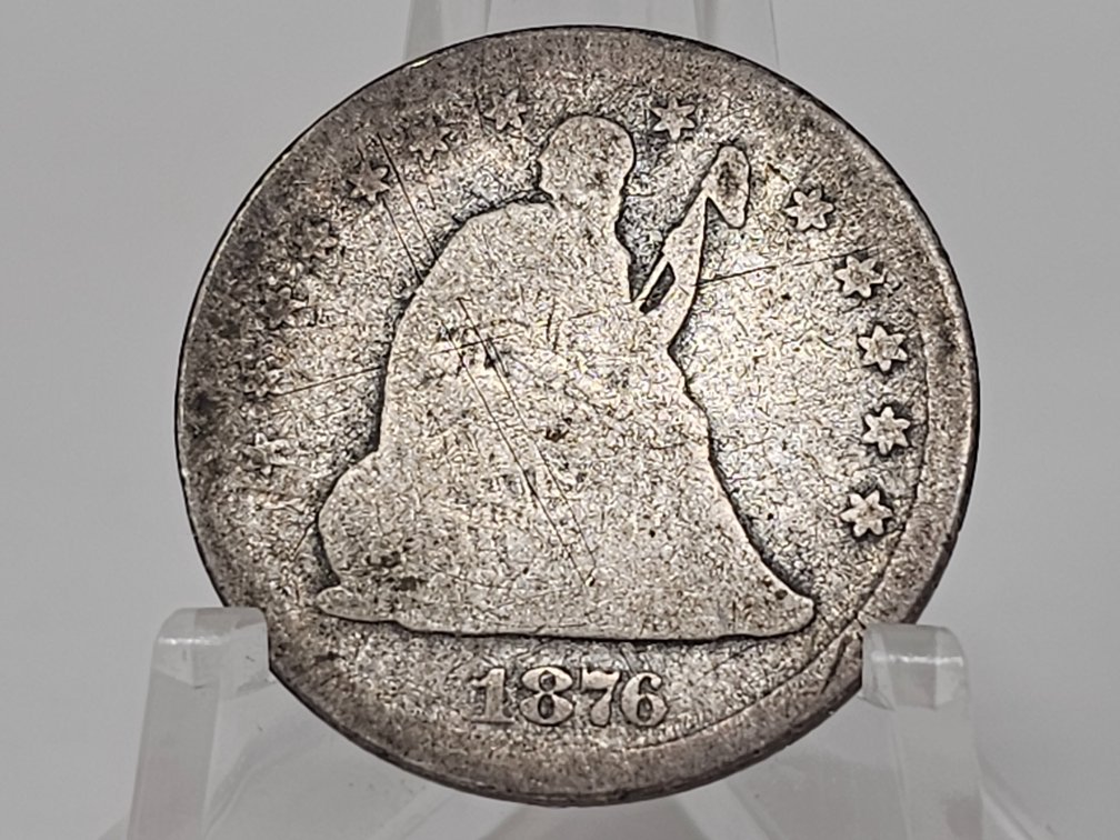 1876 Seated Liberty Silver Quarter 