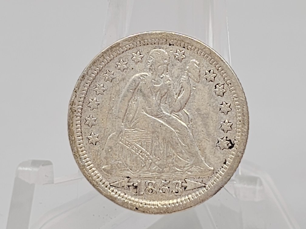 1853 Silver Seated Dime w/ Arrows 