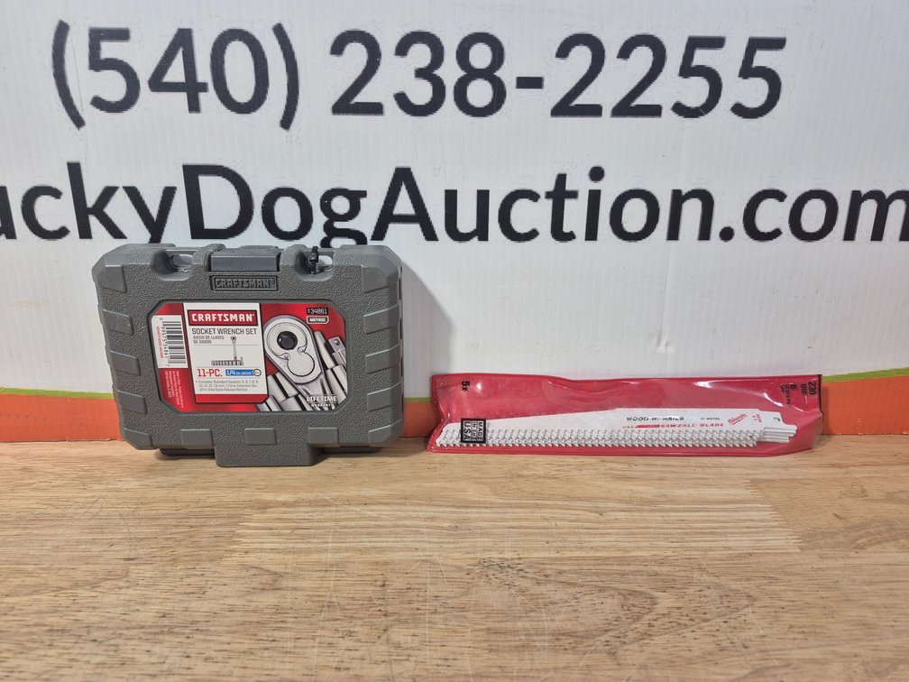 Craftsman 11pc. 1/4" Drive Metric Socket Wrench Set and Milwaukee Wood W/Nails Sawzall Blades 5 Pack