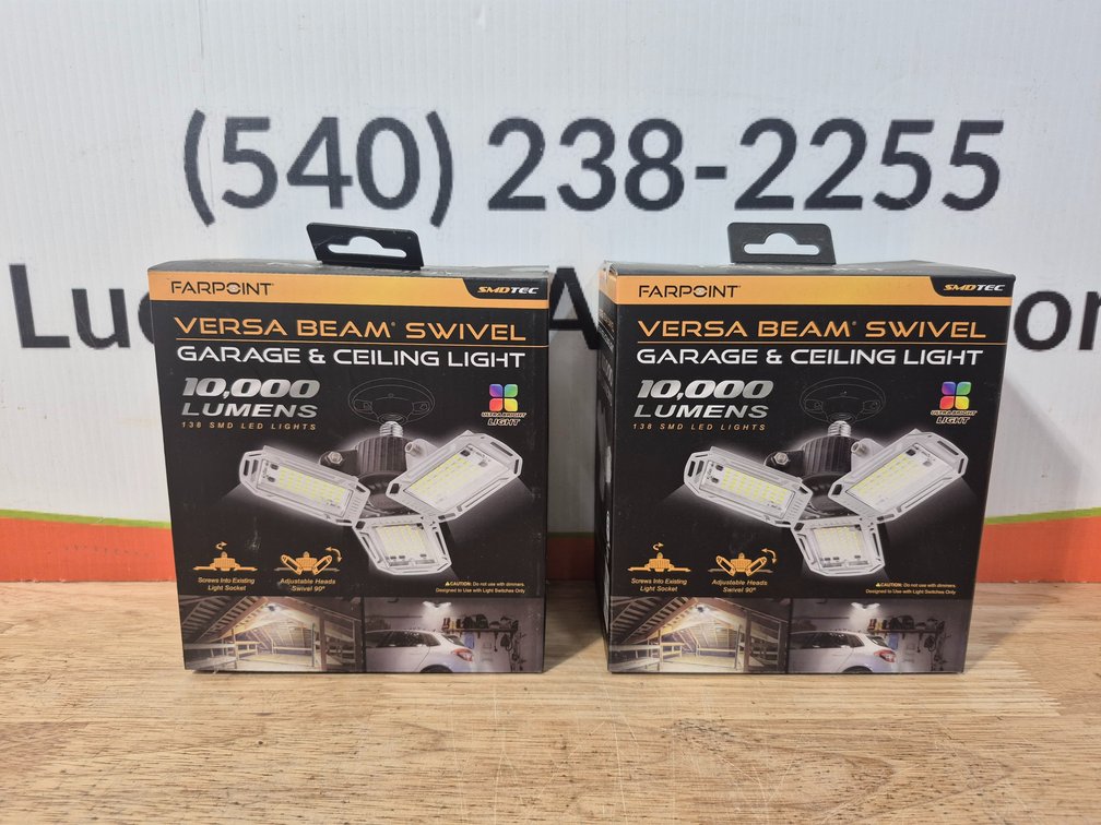 Farpoint Versa Beam Swivel Garage and Ceiling Light 10,000 Lumens (2 Included)