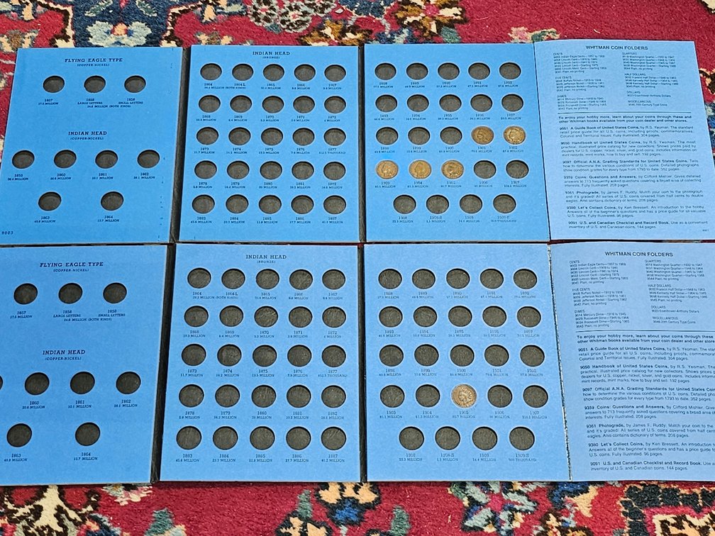 Indian Cent Books w/ 6 Coins - Dates from 1901-1905