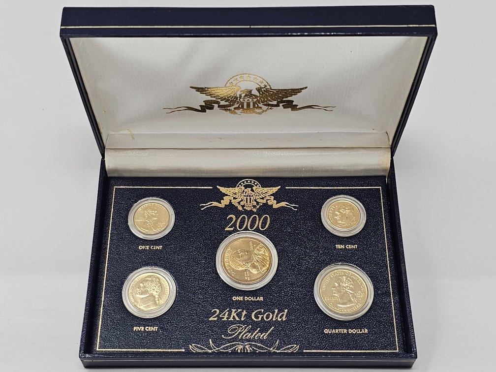 2000 - 24KT Gold Plated US Coin Set