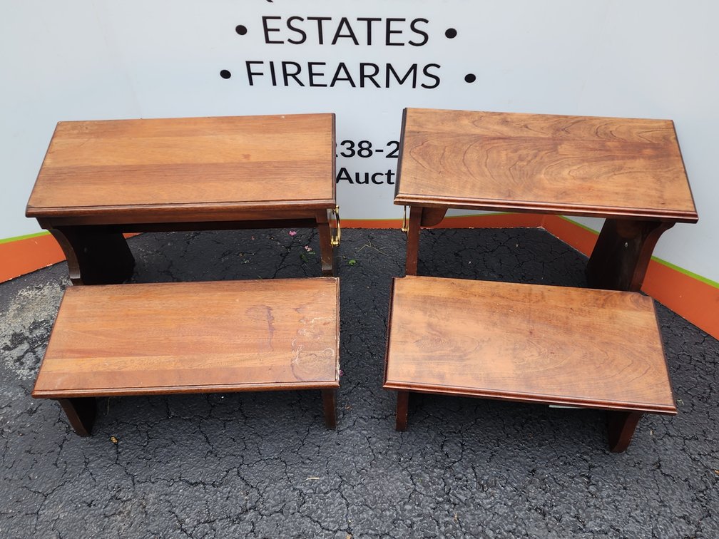 (2) Wooden Step Stools Measure 16" Tall x 17" Wide x 16" Deep 