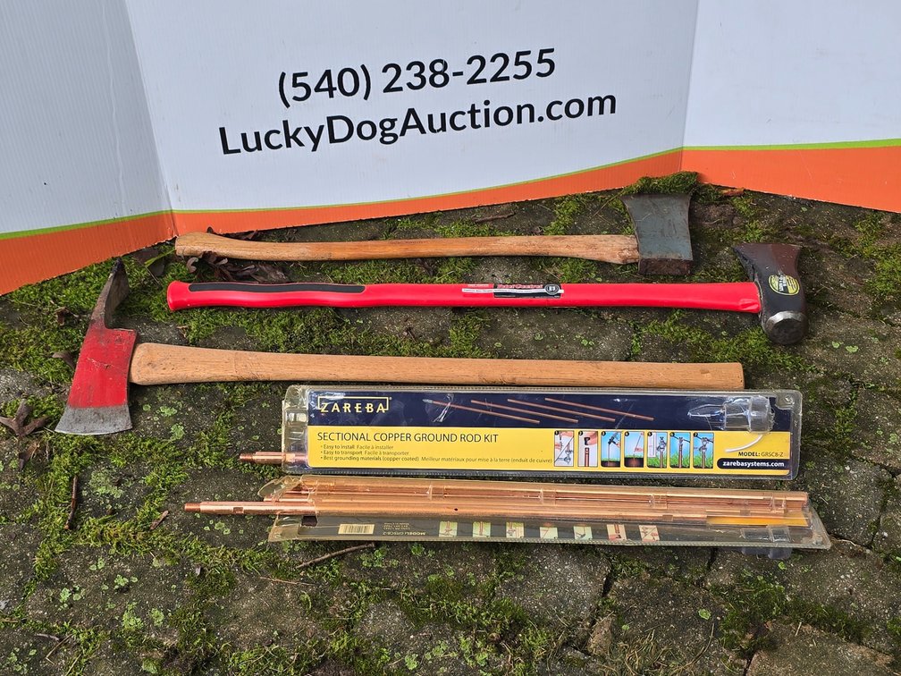 (3) Axes - Zareba Copper Ground Rod Kit - Both Open