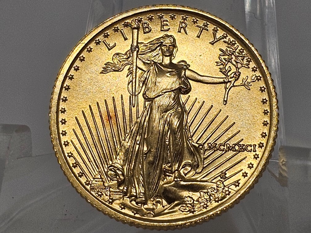 1991 1/10th American Gold Eagle $5 Dollar Pure Gold Coin