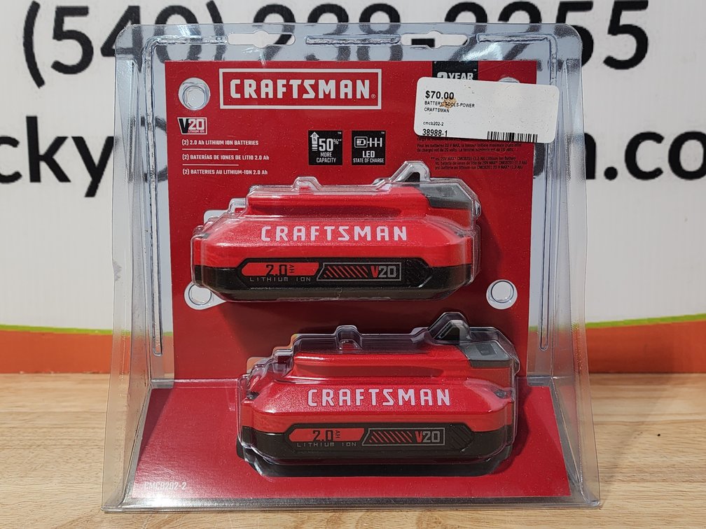 (2) Craftsman 2.0 Ah Batteries 