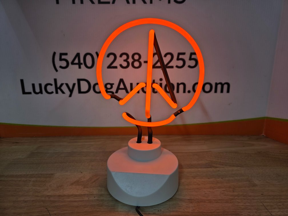 Neon Peace Sign Light - Measures 12" Tall x 8" Wide