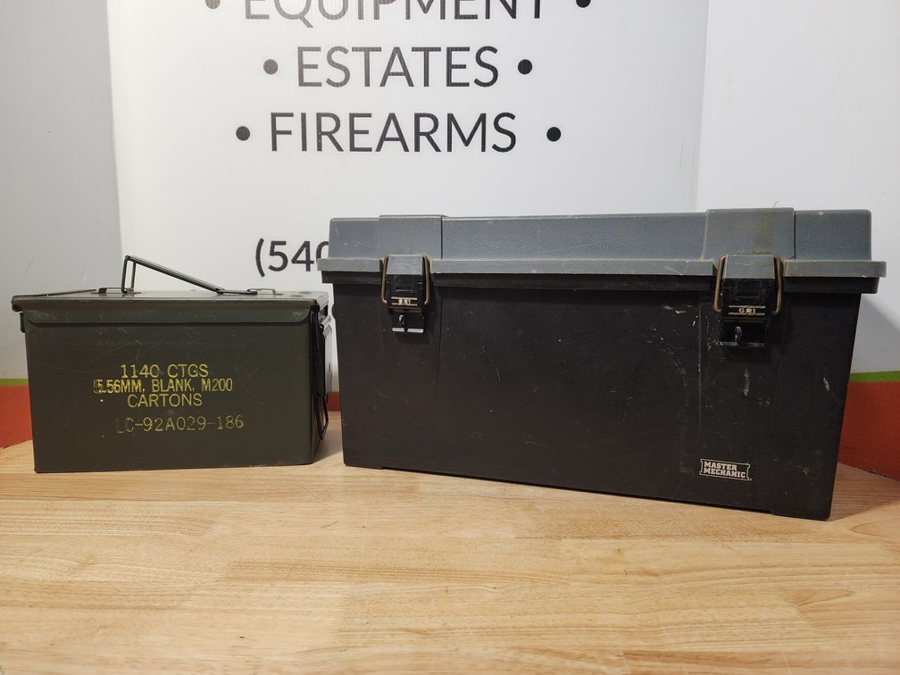 Master Mechanic Plastic Toolbox - Metal Ammo Can 