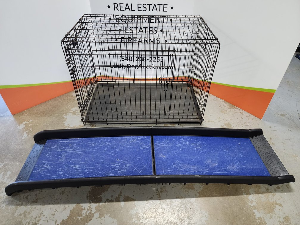 Large Pet Crate - Folding Pet Ramp Measures 60" Long 