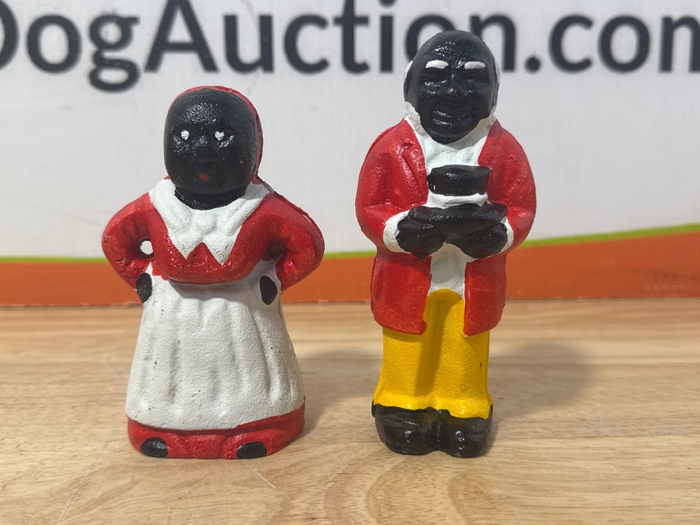 Aunt Jemima and Uncle Remus Cast Iron Coin Banks Measure 5.25” Tall and 4.5” Tall 