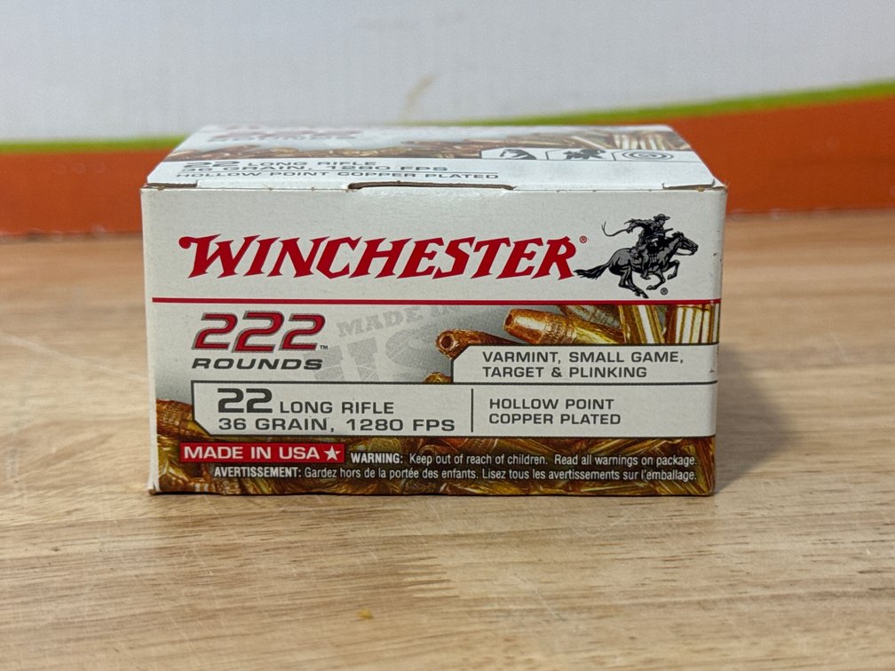 Winchester 22 Long Rifle 36 Grain Hollow Point 222 Rounds 