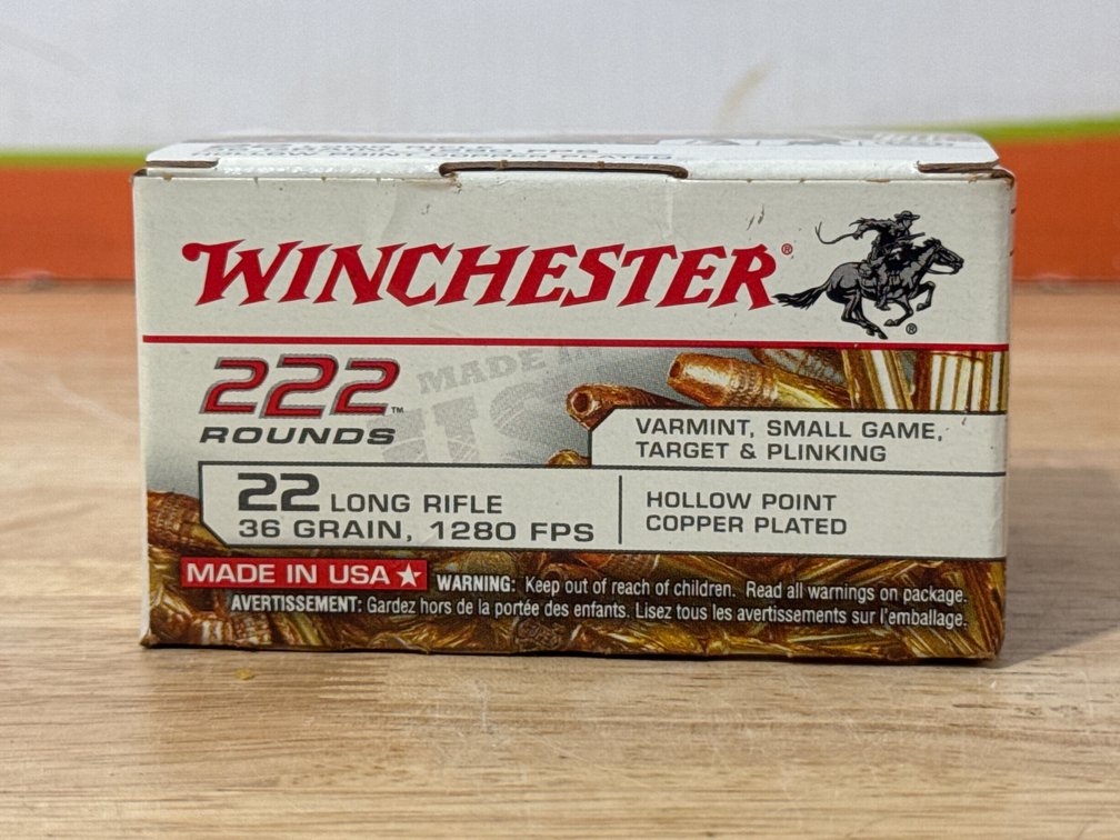 Winchester 22 Long Rifle 36 Grain Hollow Point 222 Rounds 