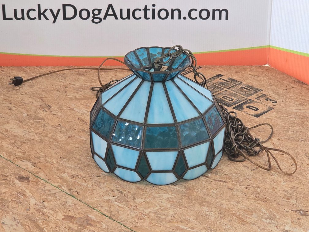 Stained Glass Hanging Light - 15" Across 
