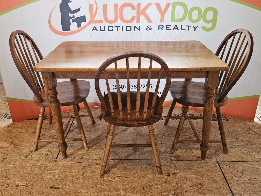 Dining Table w/ Three Matching Chairs - Measures 30" Tall x 48" Wide x 30" Deep