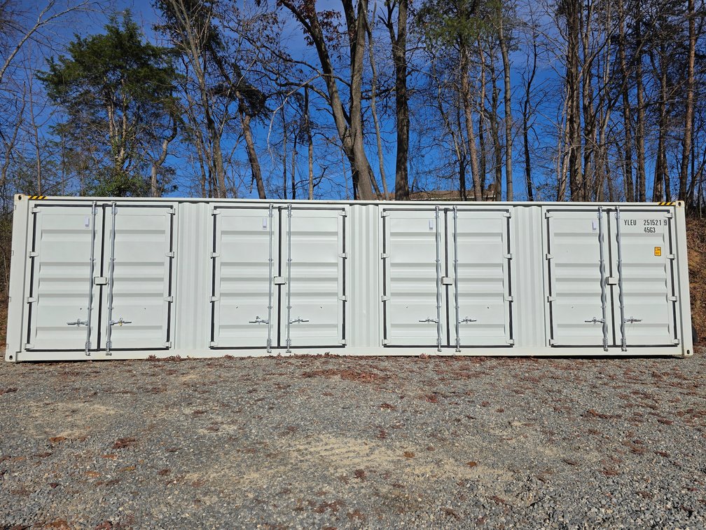 40' High Cube (9' 6" Tall) Cargo Container w/ 4 Sets of Double Side Doors (5219)