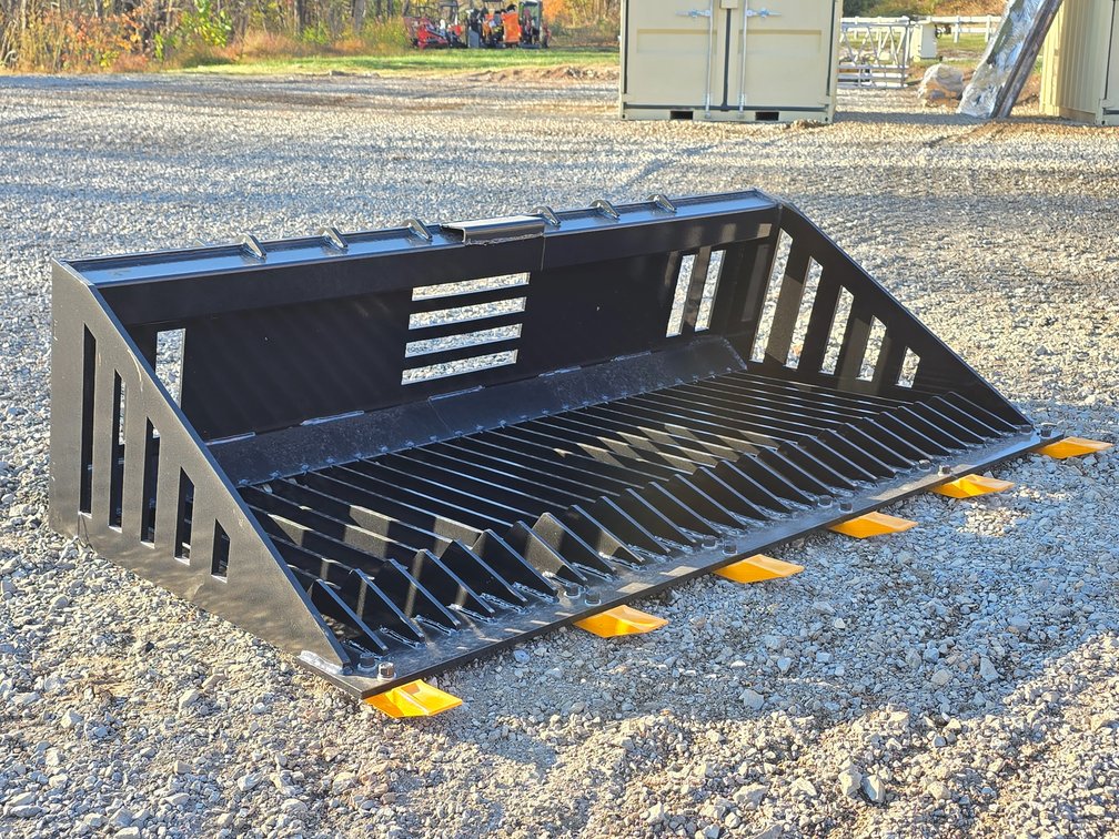 (66") Unused 66" Skid Steer Rock Bucket - Skid Steer Quick Attach 
