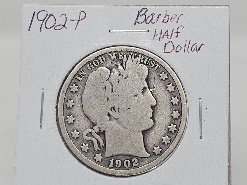 1902 Silver Barber Half Dollar