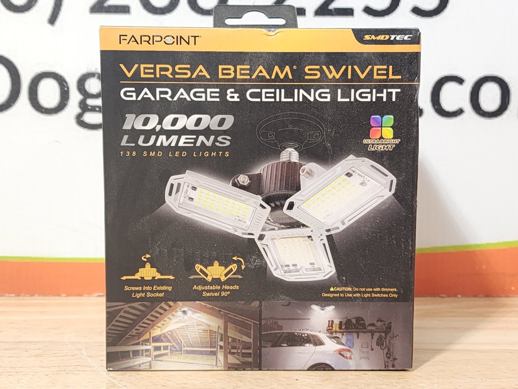Far Point Versa Beam Swivel Garage and Ceiling Light 