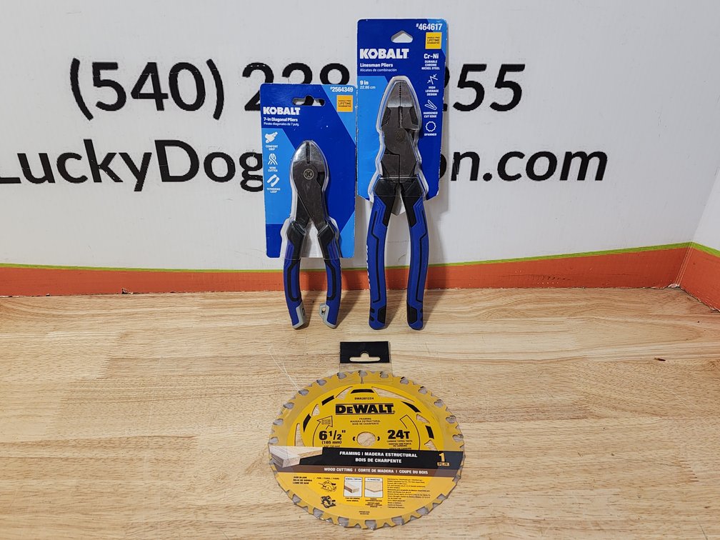 Kobalt 7" Diagonal Pliers - Kobalt 9" Linesman Pliers - Dewalt 6.5" Framing Circular Saw Blade 