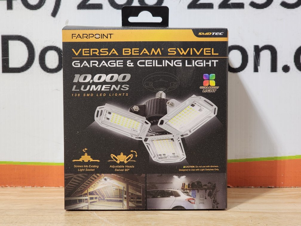 Far Point Versa Beam Swivel Garage and Ceiling Light 