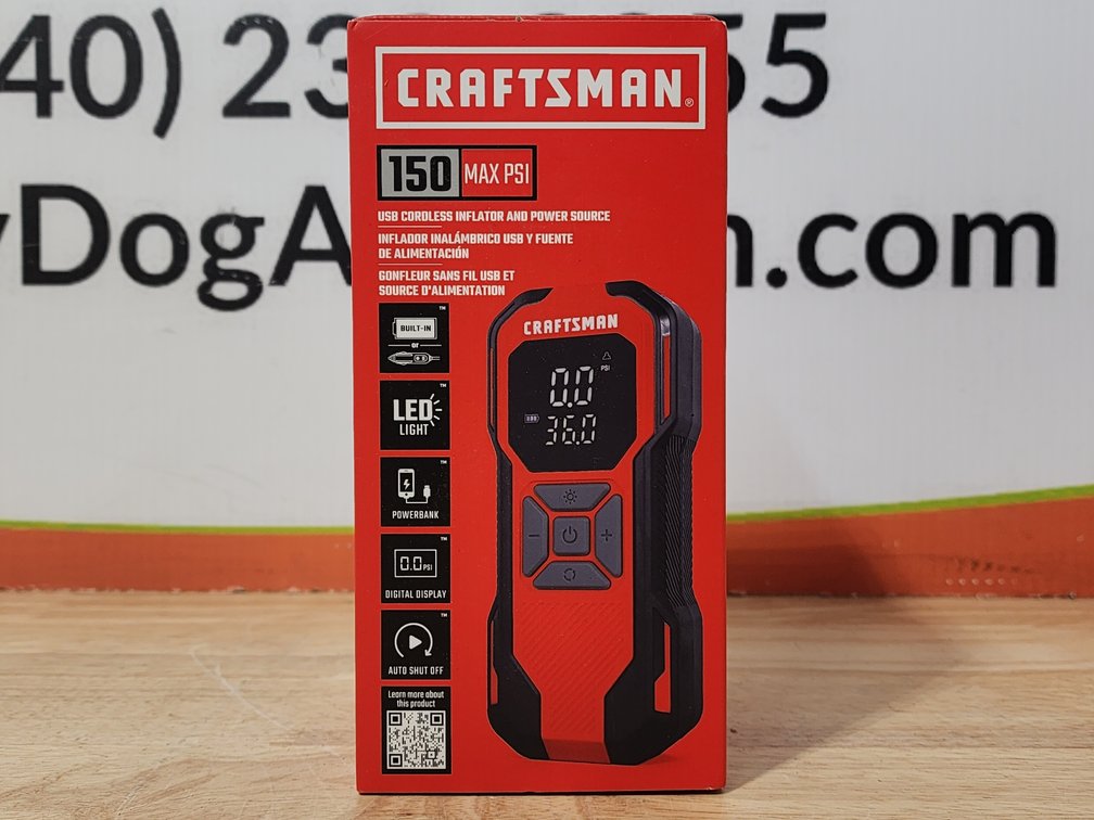 Craftsman 150 Max PSI USB Cordless Inflator and Power Source 