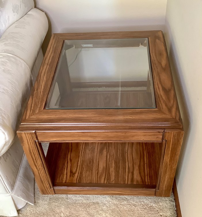 Ashley Furniture Wood & Glass End Tables