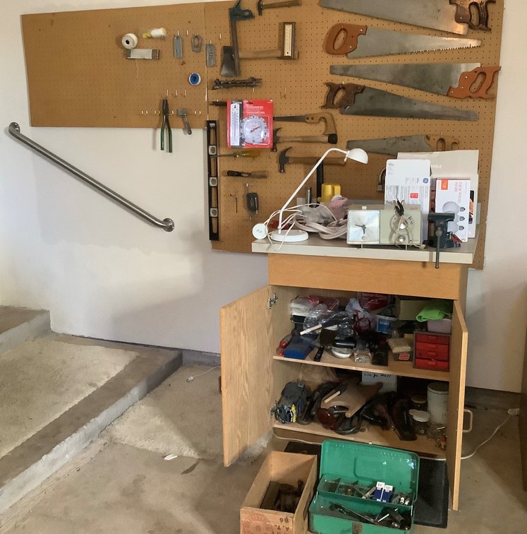 Cabinet & Wall of Tools 