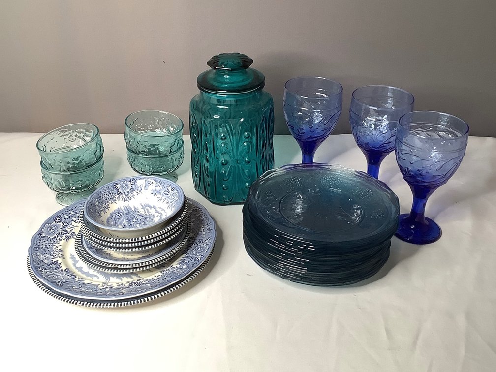 Blue Depression Glass