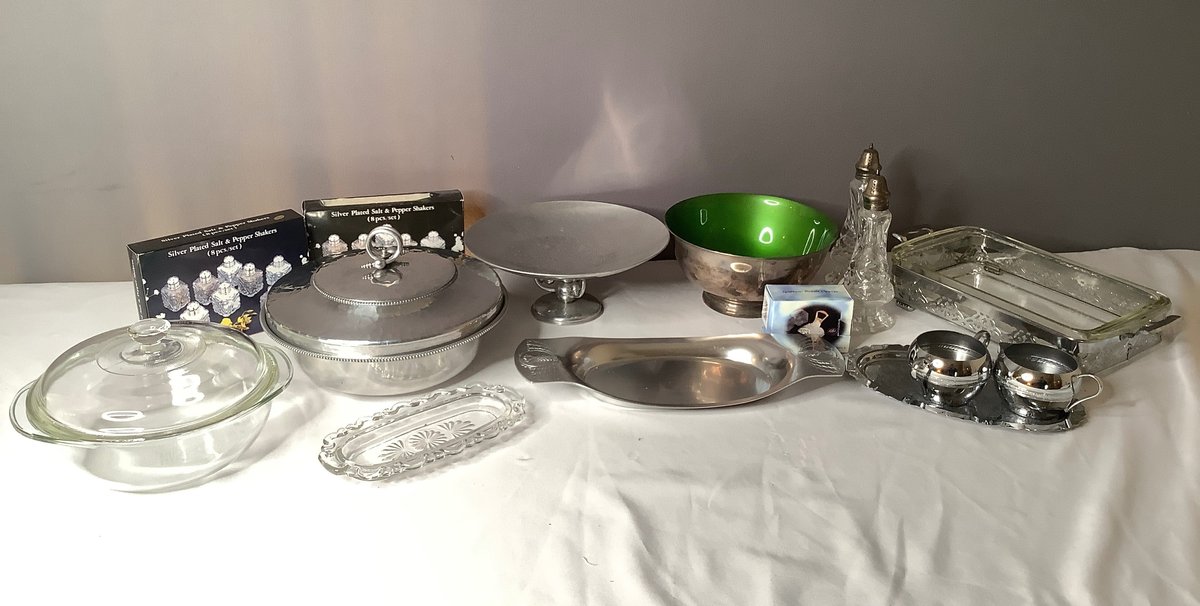 Hammered Aluminum & Silver Plate