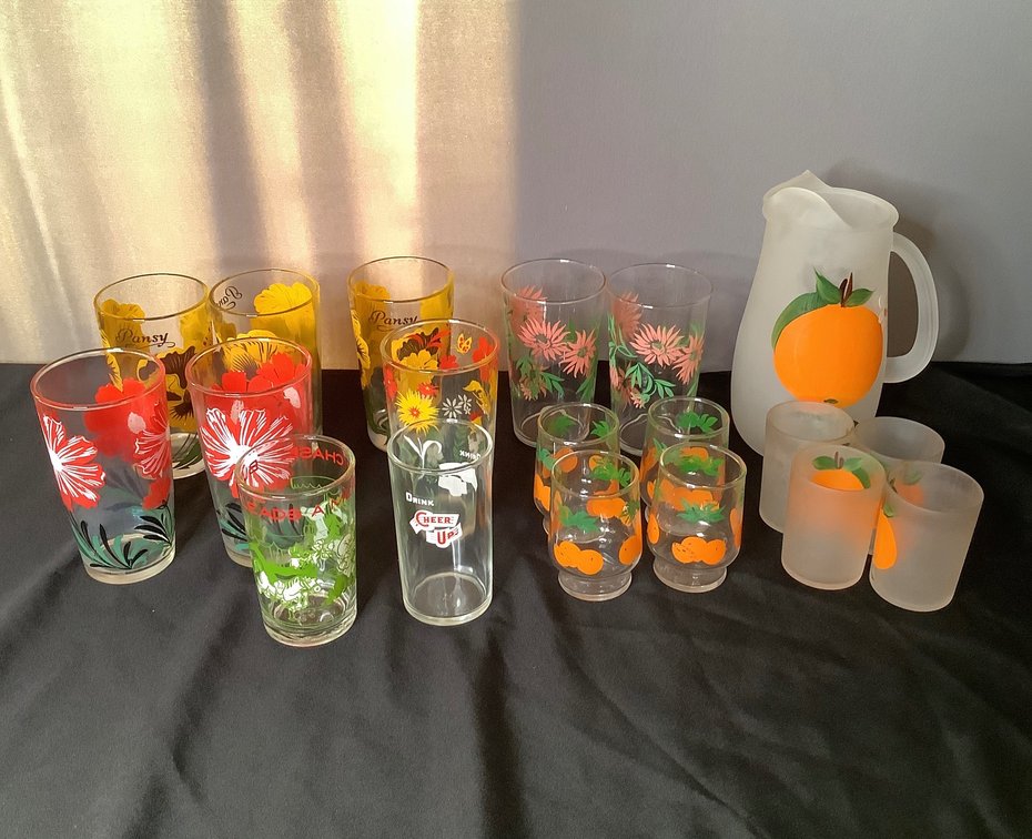 Vintage Floral Glassware