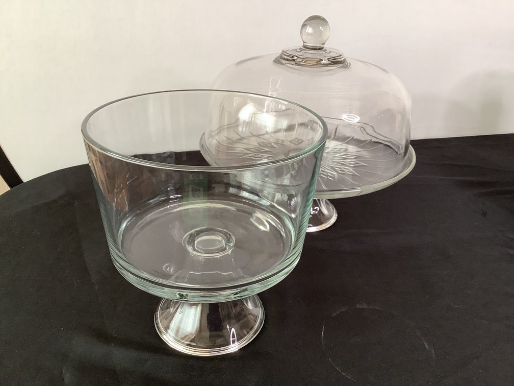 Glass Cake Stand and Trifle Bowl