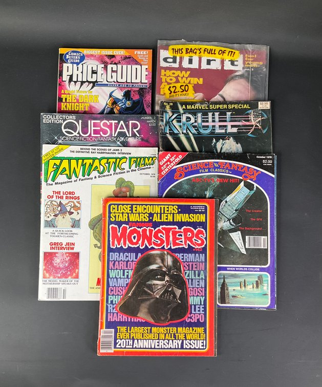 Comics Buyer's Guide 1993; Dirt Magazine #2; Famous Monsters Magazine #142 1978; Questar #3; Fantastic Films 1978; Science & Fantasy 1978; Marvel Super Special: Krull #28