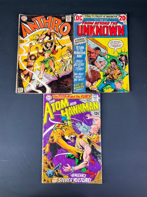 Vintage DC Comics The Atom and the Hawkman, Anthro, and From Beyond the Unknown 