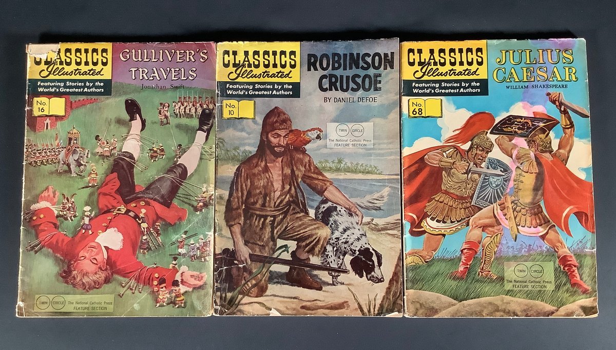 Vintage Classics Illustrated Julius Caesar, Robinson Crusoe, and Gulliver's Travels 