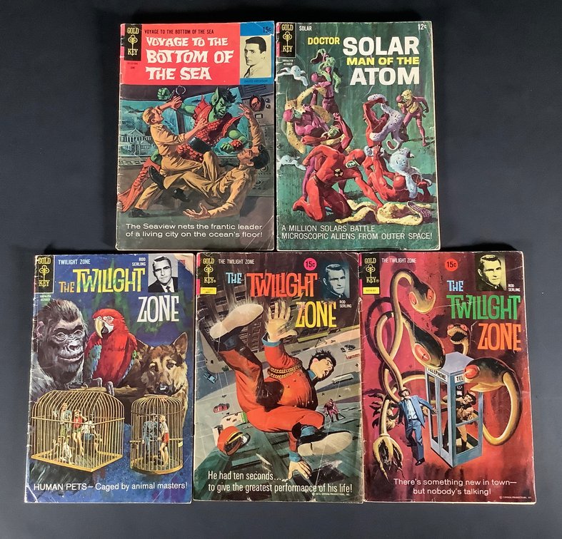 Vintage Gold Key The Twilight Zone, Voyage to the Bottom of the Sea, Doctor Solar Man of the Atom 