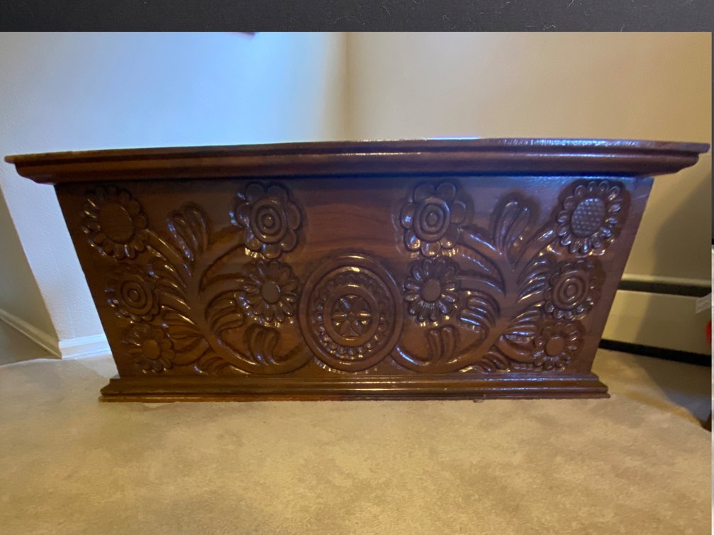 Large Carved Wood Trunk