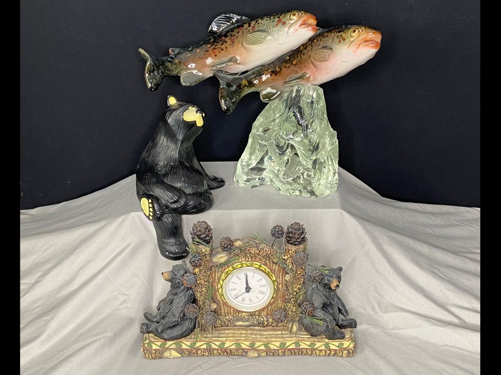 Trout and Bear Figurines