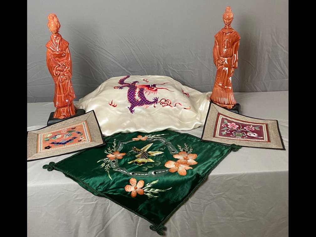 Japanese Statues & Embroidery
