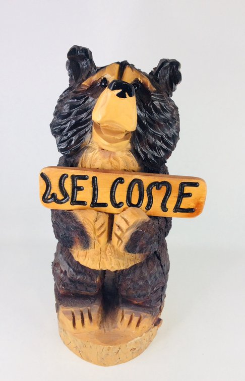 Chainsaw Carved "Welcome - Gone Fish'n" - Bear