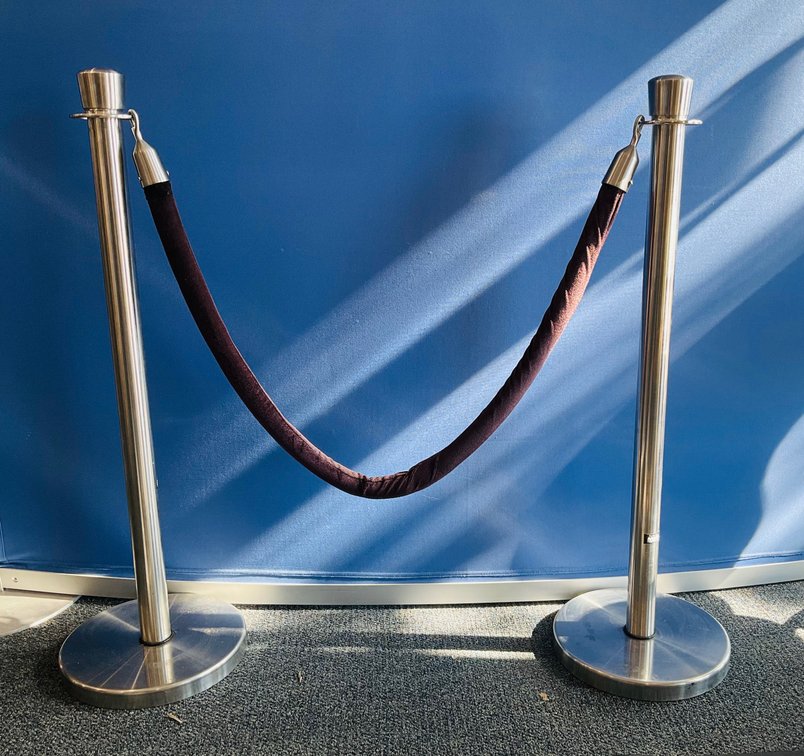 Aarco Stainless Steel Stanchion W/ Velvet Rope