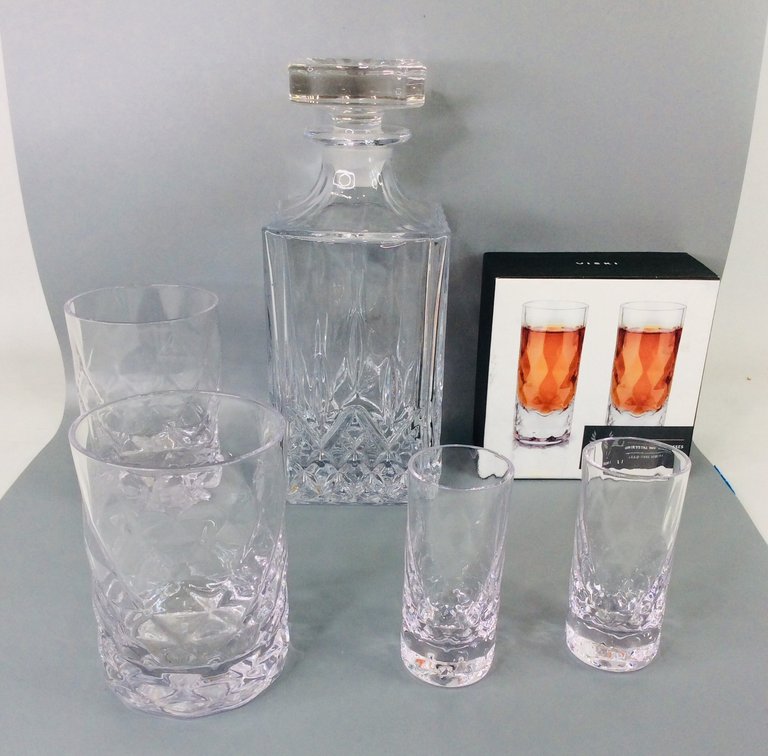 Viski Crystal Glasses and Decanter