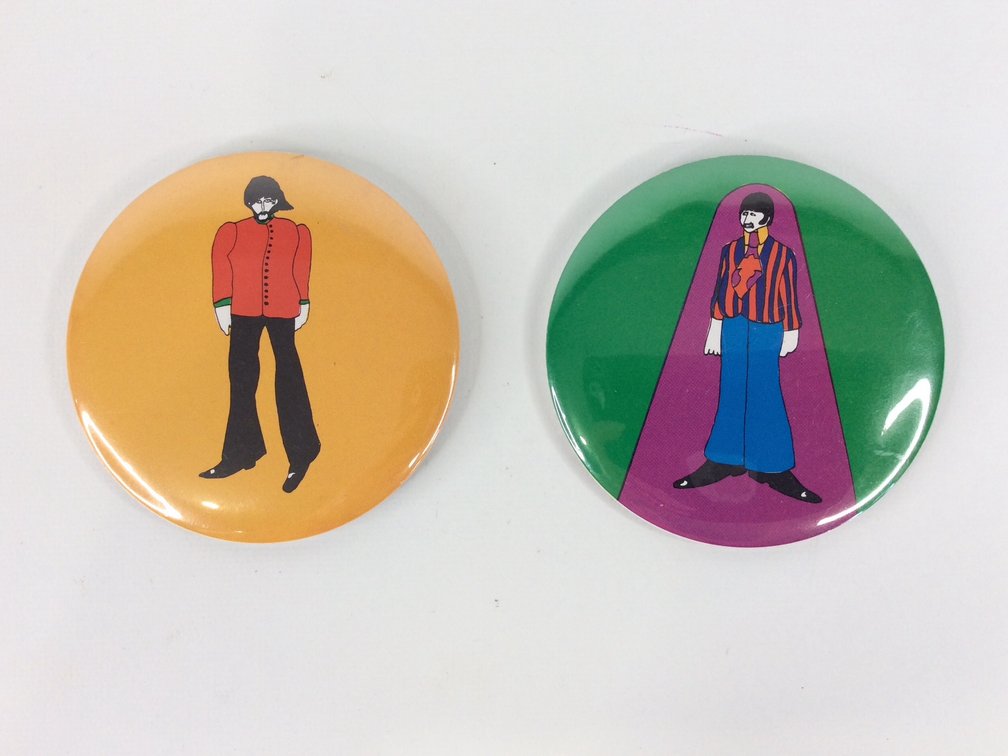 1968 Beatles Yellow Submarine Pins Ringo Starr and George Harrison