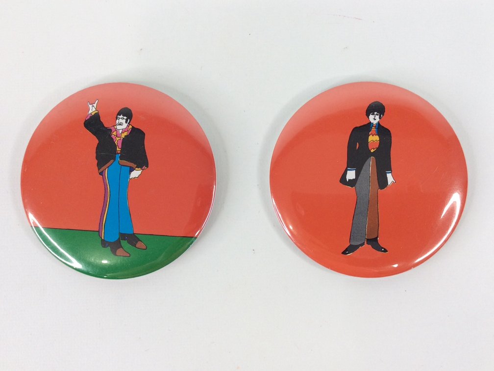 1968 Beatles Yellow Submarine Pins John Lennon and Paul McCartney